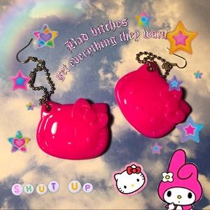 hello kitty mirror earrings!